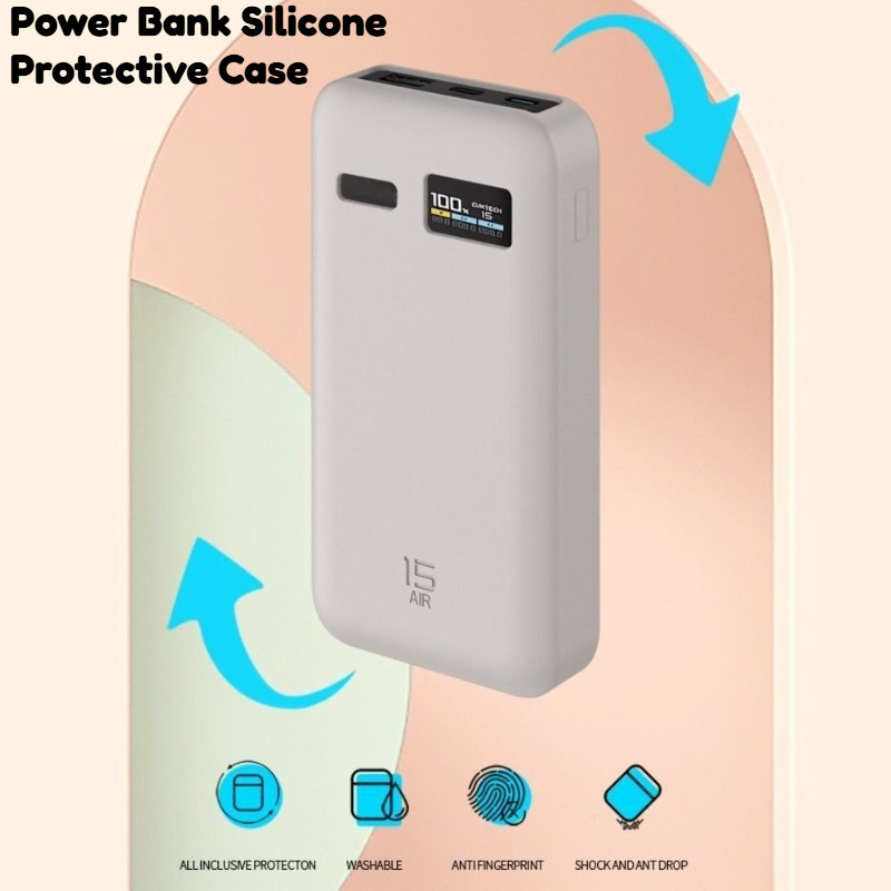 สําหรับ CUKTECH No.15 AIR 15000mAh 100W ซิลิโคนนุ่ม Power Bank ป้องกันสําหรับ CUKTECH No.15 Air แบบพ