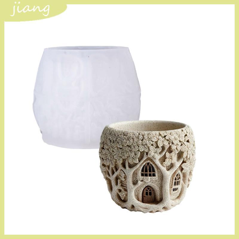 JN Mystical Tree House ที่วางแม่พิมพ์ซิลิโคน Moulds สําหรับศิลปะเรซิน Crafting ที่วางขนาดเล็กและสินค