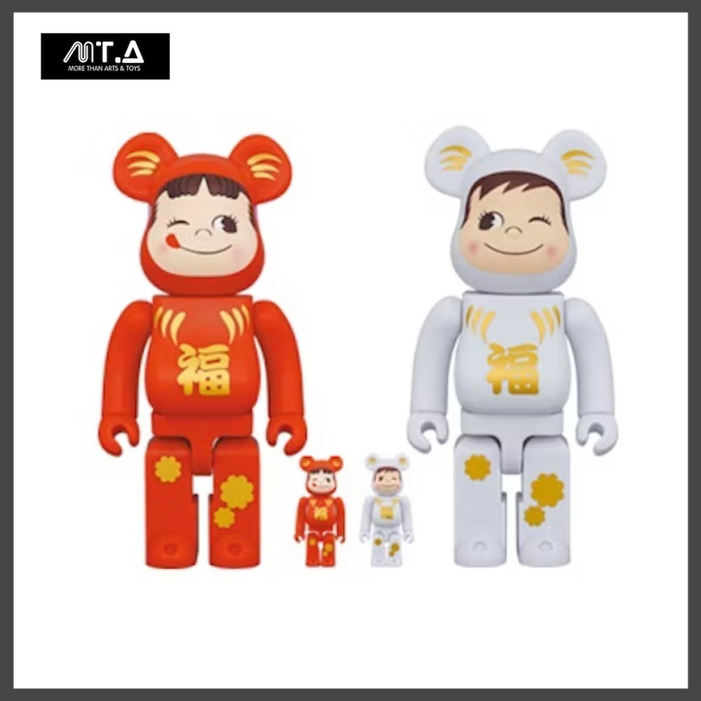 พร้อมส่ง🇹🇭 MTA. Bearbrick Daruma Peko-chan & Poco-chan Set Of 4 100％ & 400％