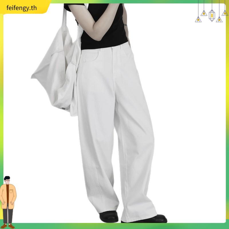 BARON Cope white jeans กางเกงยีนส์สีขาวทรงขากระบอกกลาง