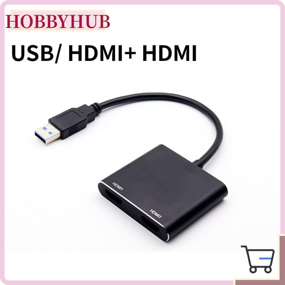 ตัวแปลง USB เป็น Dual HDMI, อะแดปเตอร์ USB เป็น HDMI 1080P หนึ่งถึงสาม, USB 3.0 เป็น HDMI Plug and P