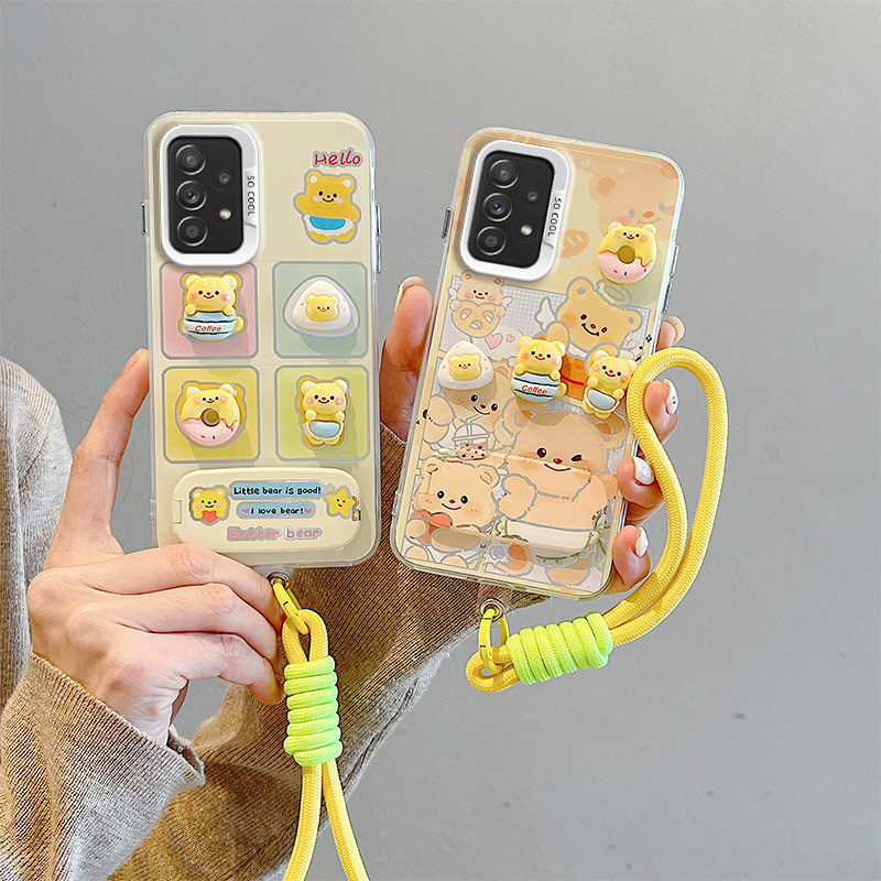 เคส Samsung A23 4G 5G พร้อมสร้อยข้อมือเคสโทรศัพท์แบบแข็ง BB-CYJZ