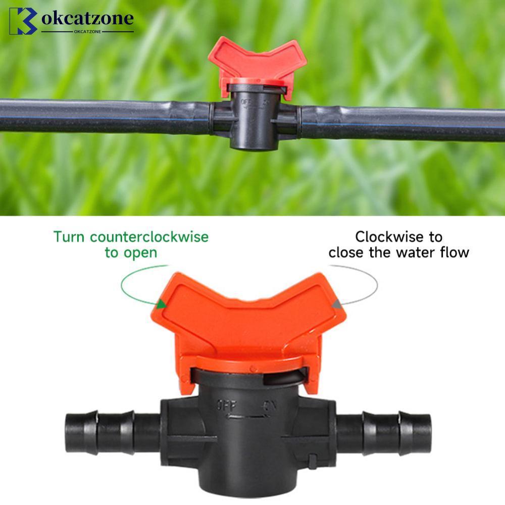 OKCATZONE สวนท่อแตะชลประทานวาล์วน้ํา DN4 DN8 DN15 PE Tube Waterstop Connector สําหรับ 4 มม.-25 มม.หย