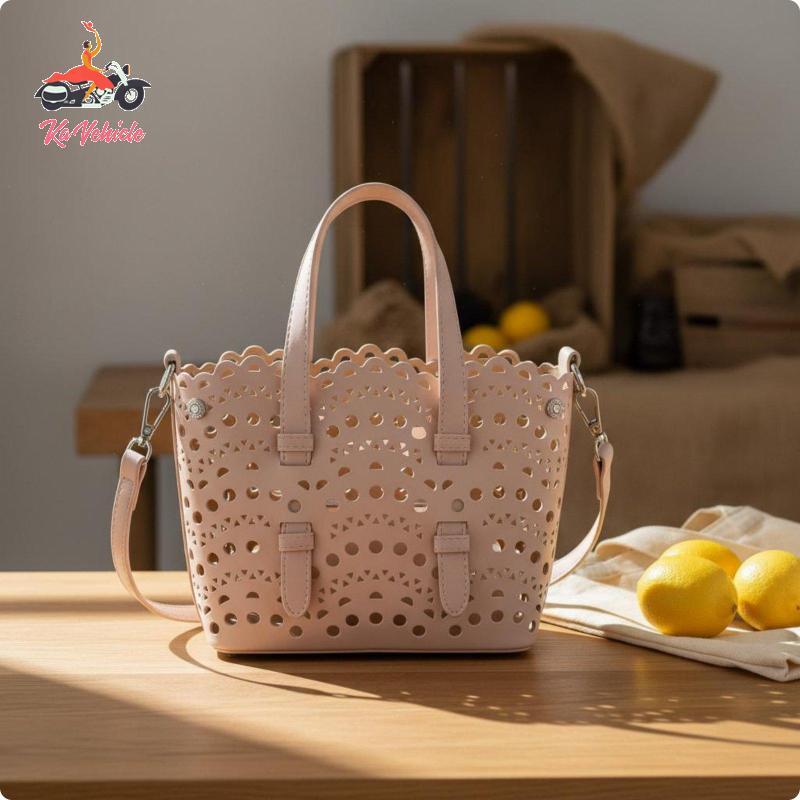 [Whstrong] กระเป๋าสะพายข้างลายแกะสลัก Cutout Tote Bag กระเป๋าถือด้ามจับแข็งแรง