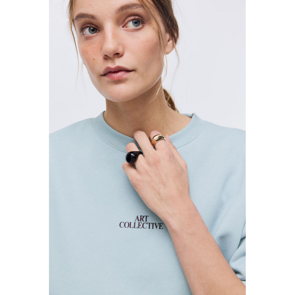 H&M(เอชแอนด์เอ็ม) เสื้อสเวตเตอร์ลายข้อความ Women Text-motif sweatshirt 1267555_8