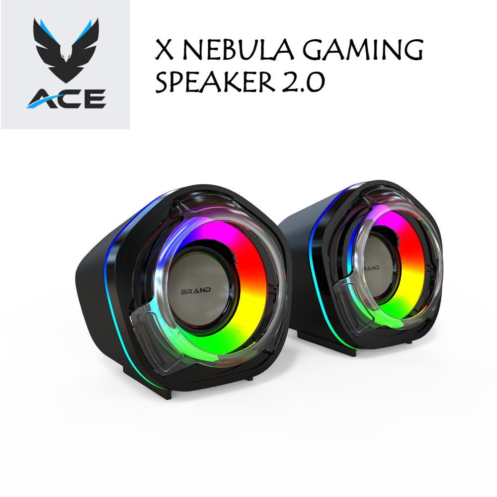 ACE X NEBULA GAMING SPEAKER 2.0 RGB รองรับ Bluetooth 5.2 และช่องเสียบ 3.5mm Aux สำหรับเชื่อมต่อกับ PC