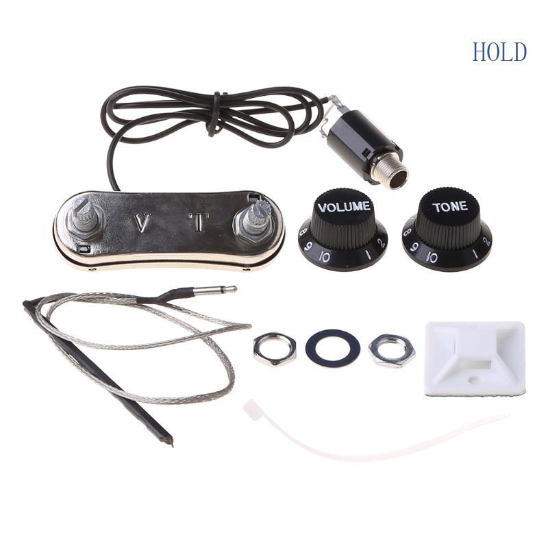 ฤดูร้อนกีตาร์ไวโอลิน Pickup Piezo Transducer Bridge พร้อม Tone Volume Knob Contro