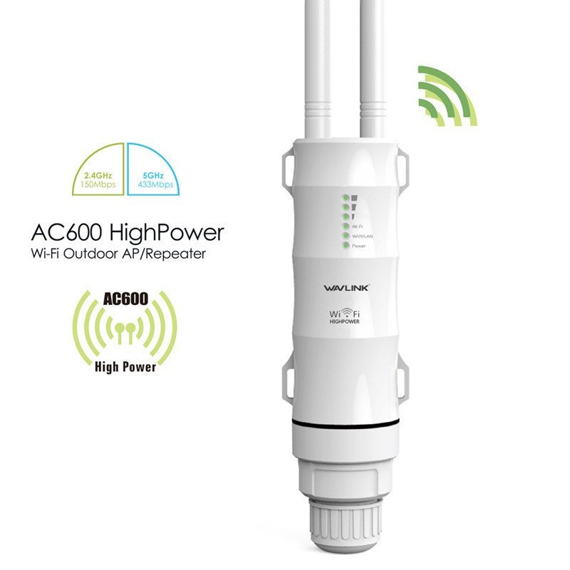 AC600 Outdoor Wifi Repeater AP Dual Band Outdoor High Power Repeater WAVLINK