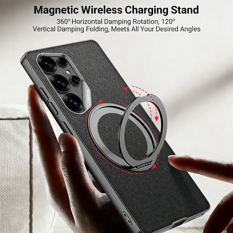 เคสสําหรับ Samsung Galaxy S26 Ultra 360°Bracket Stand Holder กันกระแทก Matte Cover ขาตั้งแบบพับได้สําหรับ Samsung S26Ultra - รูปที่ 2