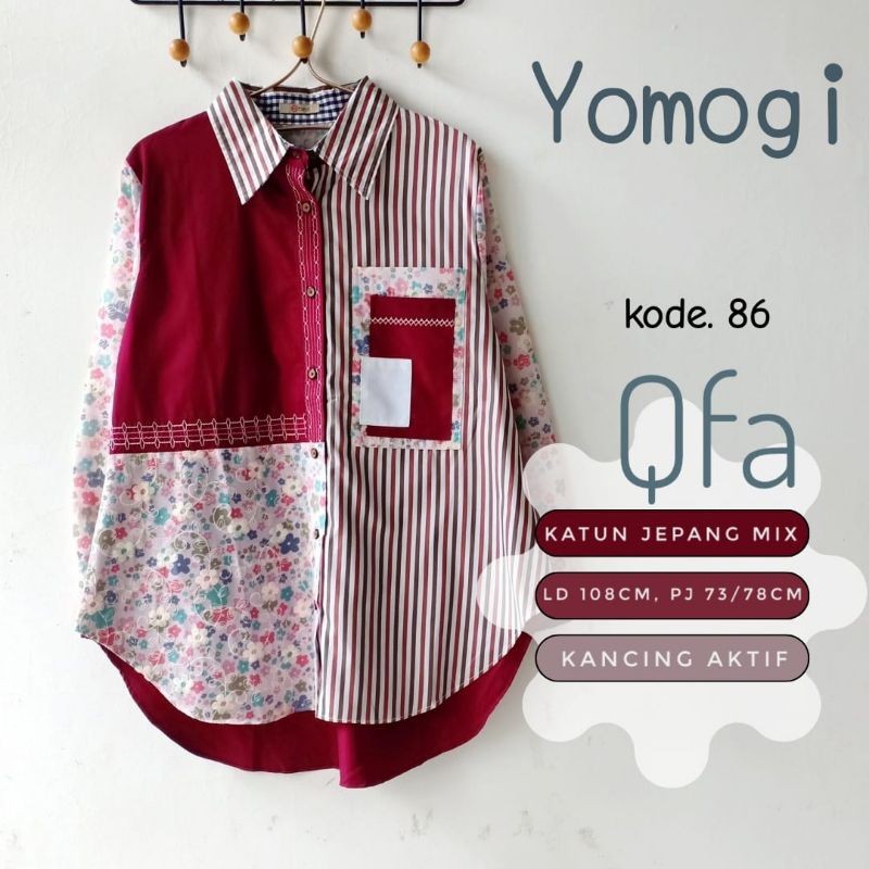 KATUN KEMEJA YOMOGI BLOUSE เสื้อเชิ้ตผู้หญิงผ้าฝ้ายผสมแฟชั่นเย็นเสื้อผ้าลําลองพร้อมซับในที่สวยงาม