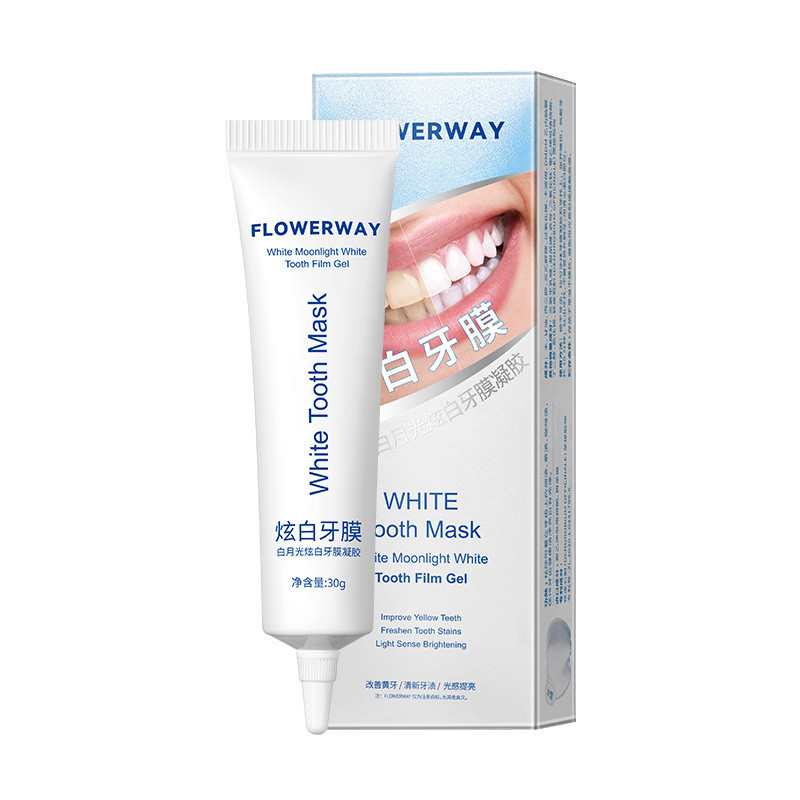 FLOWERWAY White Moonlight Dazzling White Tooth Mask Gel Clean Oral Care Gums Fresh Breath Mild ยาสีฟ