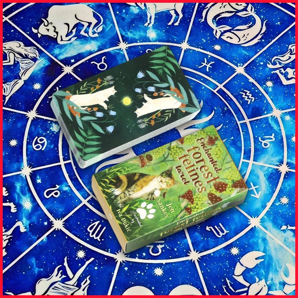 สําหรับ Enchanted Forest Felines Tarot การ์ด Deck Fate Divination Tarot Family Party เกมกระดาน 78 ชิ