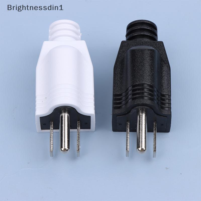 [Brightnessdin] US American 3 Pin 5-15P AC Electric Power Male Plug Adaptor Adapter Wire Rewireable Extension Cord Connector Bq