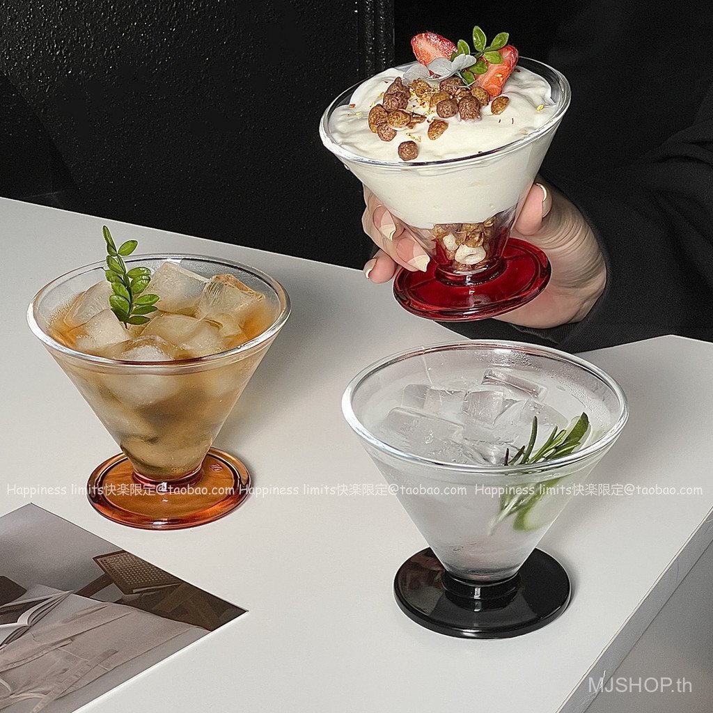 [คลังสินค้าพร้อม] MJSHOPแก้วน้ำถ้วยสูงถ้วยเครื่องดื่มน่ารักร้านกาแฟนมหวานถ้วย