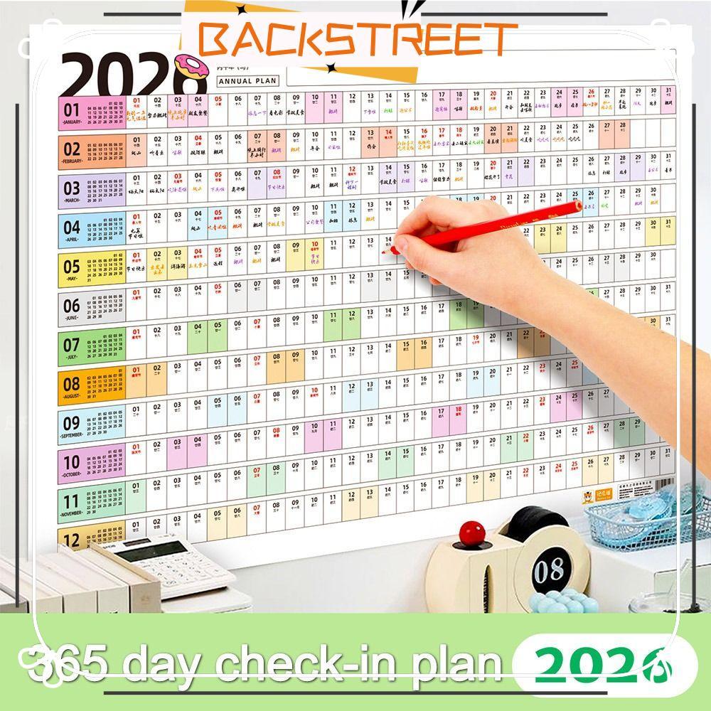 BACKSTAGE Wall Calendar, Large Schedule Sticker 2026 Calendar Planner Sheet, Durable Planner Target 