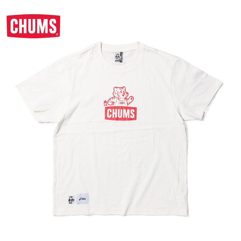 CHUMS/Qiaoqiao เสื้อยืดสไตล์คัสตอม สำหรับทุกเพศ ทำจากผ้าฝ้ายแท้ พิมพ์ลายสวยงาม