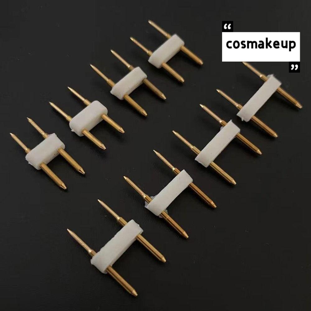 COSMAKEUP LED Strip Connector, 2 Pin 3Pin 6mm 7mm 8mm 9mm 10mm Connector, ทองแดงทนทานทอง Solderless 
