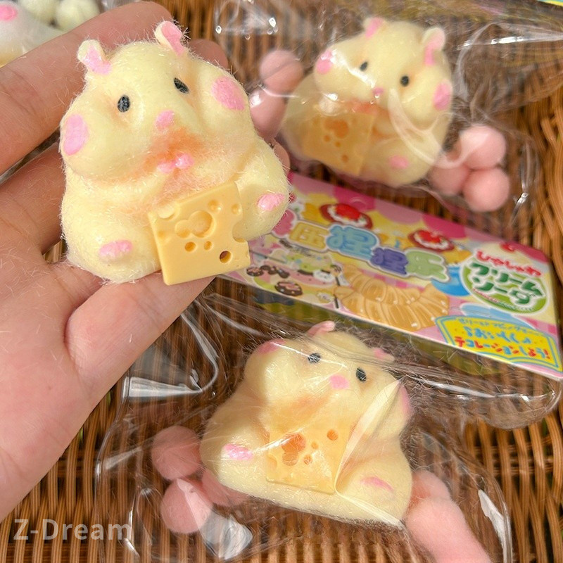ของเล่นคลายเครียด บีบ นวดเหมือนตัวการ์ตูนหนูแฮมสเตอร์น่ารัก หนูน่ารัก ยืดตัวช้า