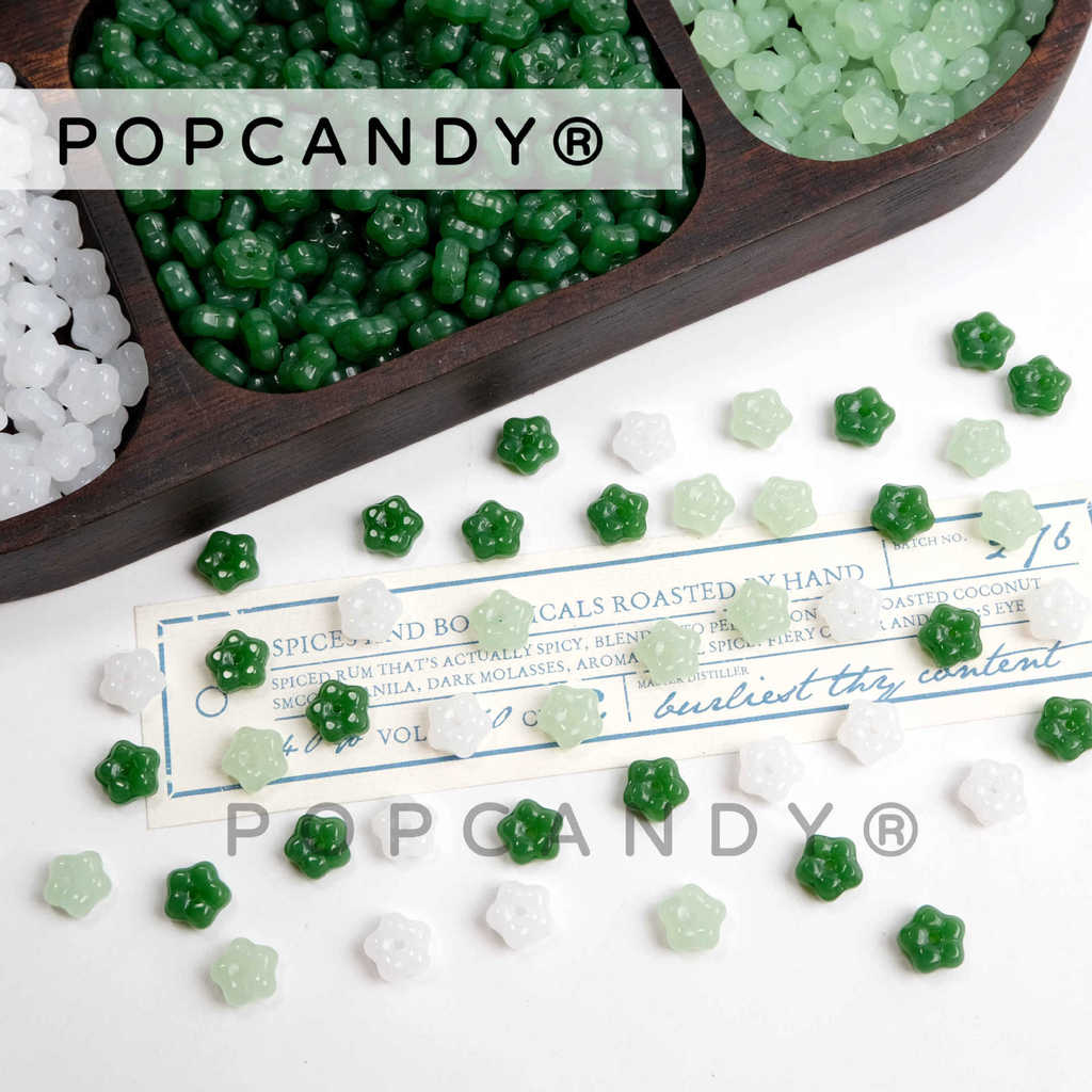 แก้ว Spacer ลูกปัด Spacer สร้อยข้อมือสร้อยคอเครื่องประดับลูกปัดลูกปัดหลวมกลีบโบราณ Hairpin Handmade 