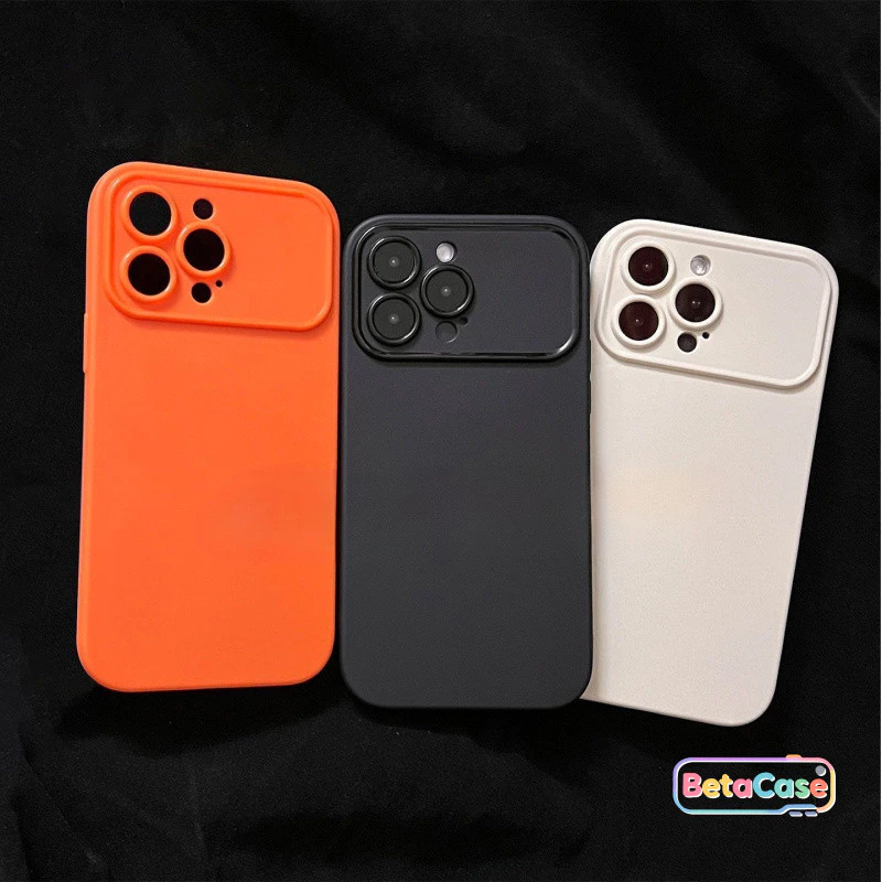 เคสโทรศัพท์ iPhone แบบด้านสีเรียบพรีเมียมสำหรับหน้าต่างขนาดใหญ่ iPhone 17 Pro Max 16 15 14 13 12 11 Pro Max Plus