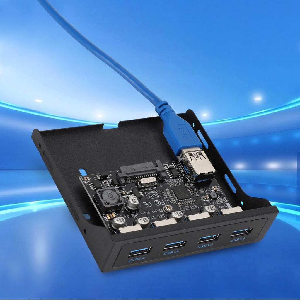 Alwaysonline ASHATA แผงหน้า USB PCI-E ถึง 4xUSB3.0 สําหรับชิป Floppy Bay อะแดปเตอร์ขยาย Riser การ์ด 
