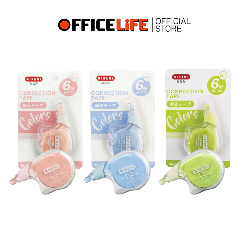 MINAMI (มินามิ) เทปลบคำผิด CORRECTION TAPE รุ่น MI-3752 ทรงกลม ขนาด 5mm.x6 m. ( 1 อัน )