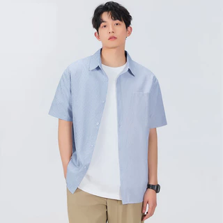 GENIO LAMODE เสื้อเชิ้ตแขนสั้นผู้ชาย เชิ้ตคอปก ผ้าOXFORD เสื้อเชิ้ตแขนสั้น M-5XL