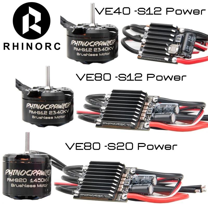 RHINOESC 40A-S12 80A-S20 AM32 RC Crawler ESC มอเตอร์ไร้แปรง Porwer Systm สําหรับ 1/10 TRX4 SCX10 MOA