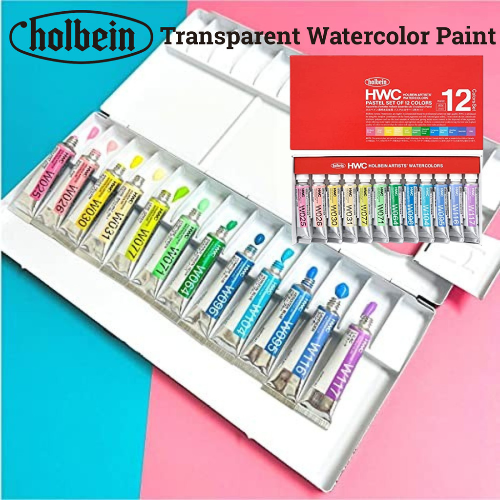 Holbein Transparent Watercolor Paint W452 5ml Pastel Color Set of 12 03452