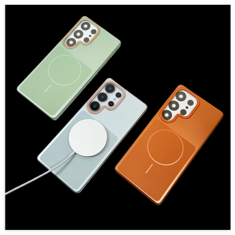 Luxury Matte Metallic Paint เคสโทรศัพท์แม่เหล็กสําหรับ Samsung Galaxy S26 S23 S24 S25 FE Ultra Plus Hard PC ฝาหลัง