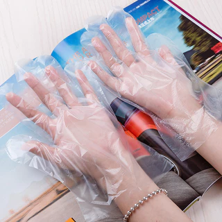 Taian ถุงมือพลาสติกแบบใช้แล้วทิ้ง ถุงมือพลาสติกอเนกประสงค์ ถุงมือเเบบใช้แล้วทิ้ง 100ชิ้น(50) คู่