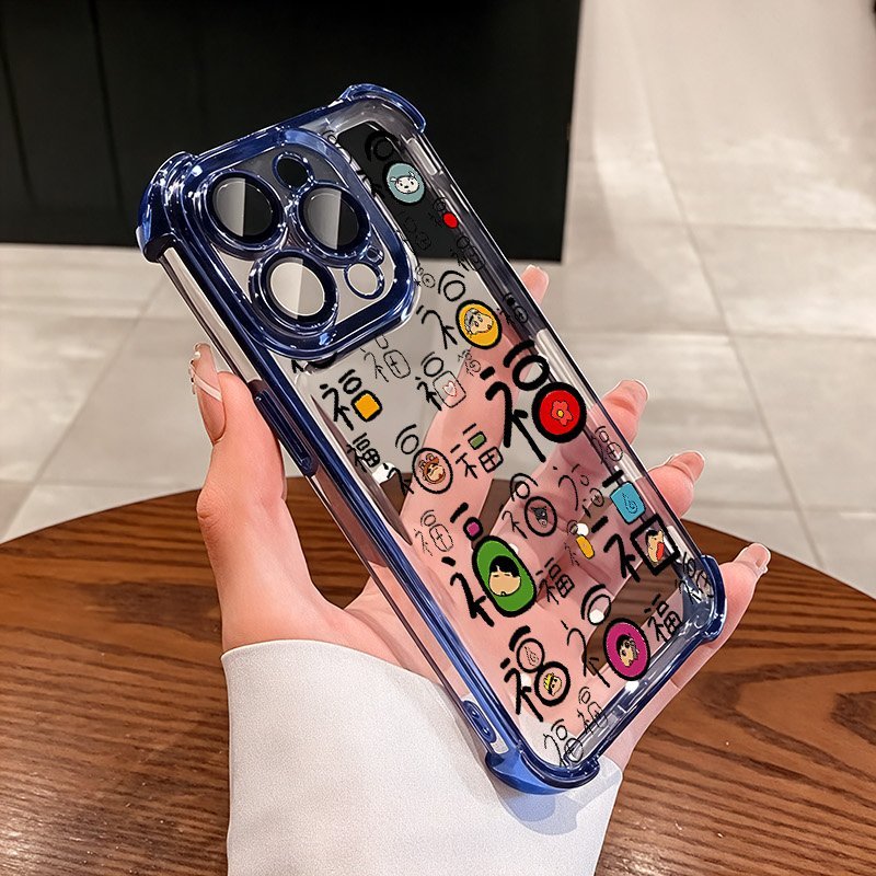 ชัดเจน เคส สำหรับ OPPO Reno 16F 16 15F 14F 13F 12F 11F 15 14 12 13 11 F 10 8T 8 Pro หรูหราพรีเมี่ยมน่ารัก Rich Shinchan โปร่งใสชุบกันกระแทกกรณีโทรศัพท์อ่อน