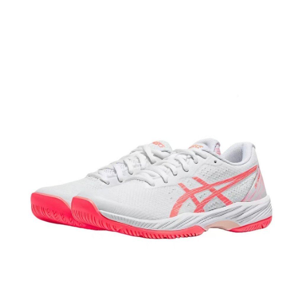 APPY C6AP Asics Gel-Game 9 ผู้หญิง Breathable Low Top รองเท้าเทนนิสสีขาวสีชมพู 8DMP 4R1O AWBT