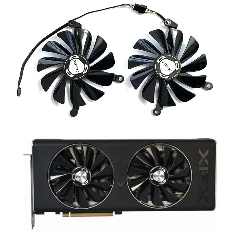 ใหม่ 95 มม.4PIN RX5700XT GPU พัดลมสําหรับ XFX Radeon RX 5700 XT 5700 8GB THICC II Ultra กราฟิกการ์ดพ