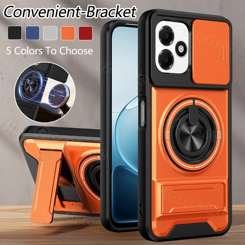 OPPO A6c 2026 สําหรับ OPPO A6c A6s A6 A6x A6t A6tPro A6Pro OPPOA6s เคสโทรศัพท์หมุนได้แหวนแม่เหล็กสไลด์กล้องป้องกันขาตั้งตรงฝาครอบกันกระแทก