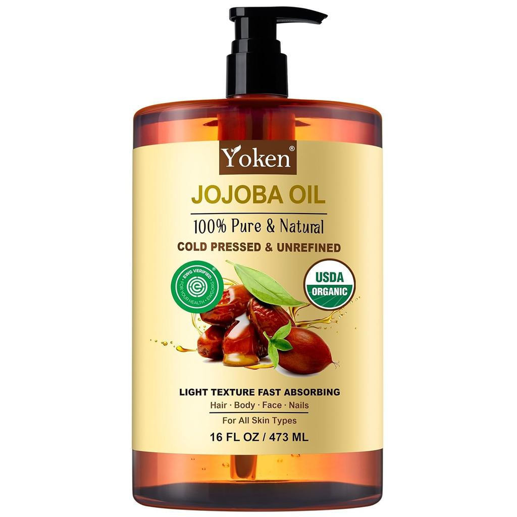 PureJojobaOilOrganicUSDA 16floz,100%JojobaOilforHair,&Face F9ZN
