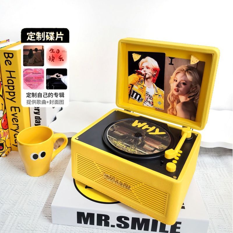 Rexen Retro cd Player เครื่องเล่นอัลบั้มลําโพงบลูทูธ Music cd เครื่องเล่นแผ่นเสียงของขวัญเสียง
