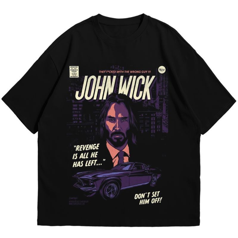 ใหม่ เสื้อยืด John WICK COMICS STYLE |   เสื้อยืด MOVIE FILM ACTION |   ผ้าฝ้ายพรีเมี่ยม