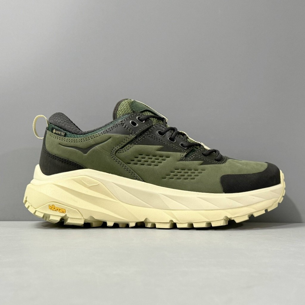 รองเท้าวิ่ง HOKA Kaha Low GTX Overland สีเขียว สไตล์ผู้ชายผู้หญิง ทนทาน กันกระแทก กันน้ํา WEBF