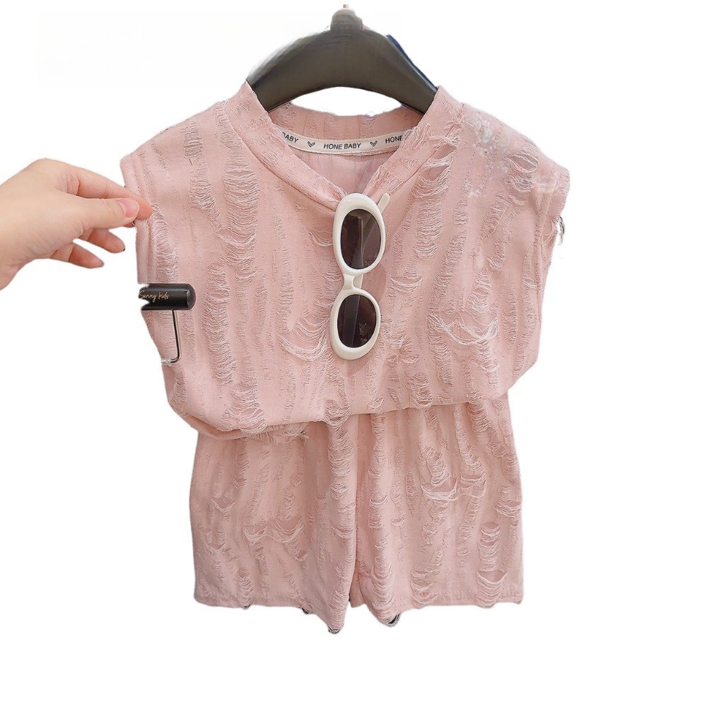 KIDSZONE  ชุดเซ็ท เด็ก 2 ชิ้น เสื้อแขนกุด+กางเกงขาสั้น รุ่น A5161