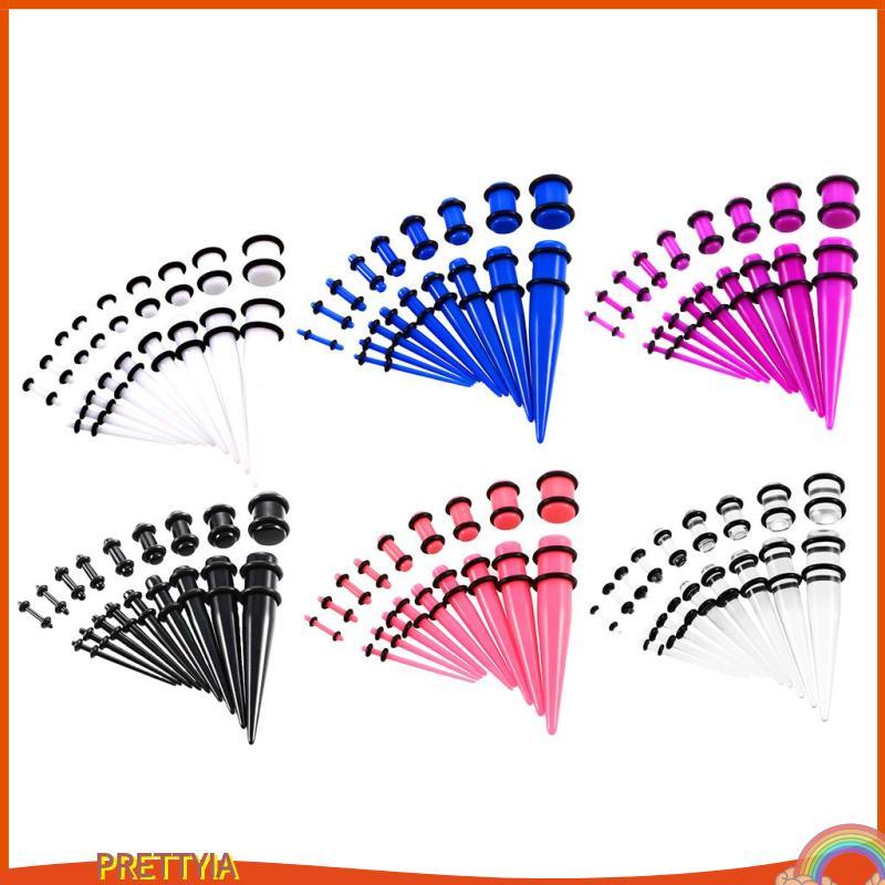 [PrettyiaPH] 18 ชิ้น Punk Ear Plug Tapers Kit ยืด Expander Stretchers Gauges 14g-00g