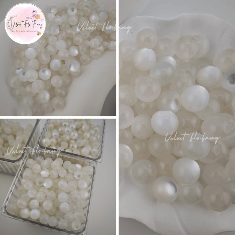 ลูกปัดเปลี่ยนสี เกรดพรีเมียม ตาแมว วาวสวย เล่นแสง ขนาด 10, 12 mm (ลูกปัดขาวเปลี่ยนสี) - รูปที่ 2