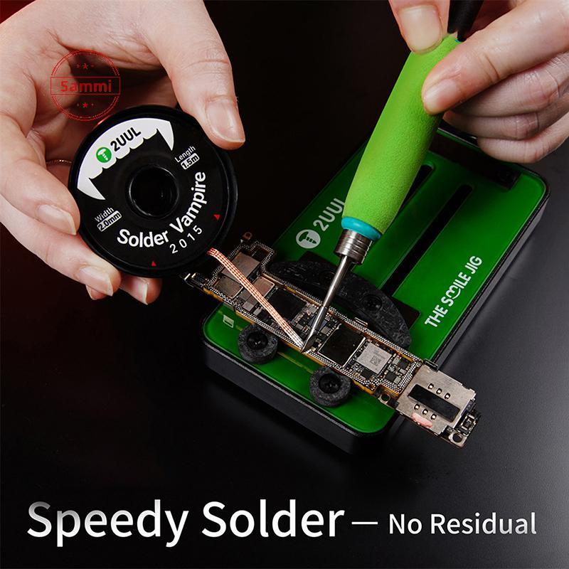 Sammi 2UUL DW15 Desoldering Braid Wick สําหรับโทรศัพท์มือถือ PCB แผงวงจรซ่อมเครื่องมือ 10 ม้วน/กล่อง