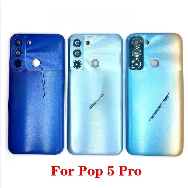 สําหรับ Tecno Pop 5 Pro BD4j BD4h ฝาหลังแบตเตอรี่ที่อยู่อาศัยกรณีอะไหล่ซ่อม