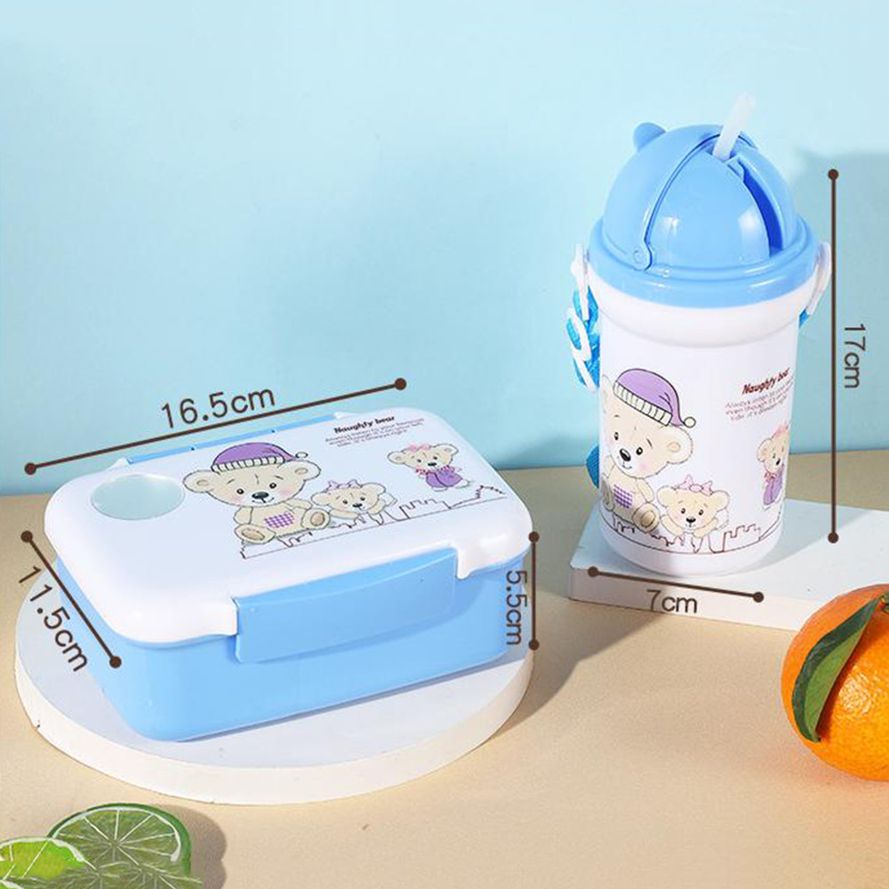 Double Lock กล่องข้าว 2ช่อง 850 มล กระบอกน้ำ 350 มล