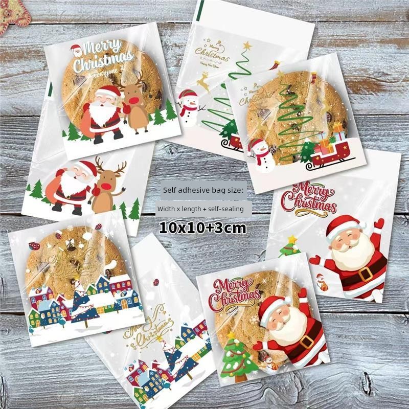 โหลใส่ดาว gift box ของขวัญ ถุงบรรจุภัณฑ์อาหารเบเกอรี่คริสต์มาสรูปแบบคริสต์มาสถุงมีกาวในตัวถุงบรรจุภั