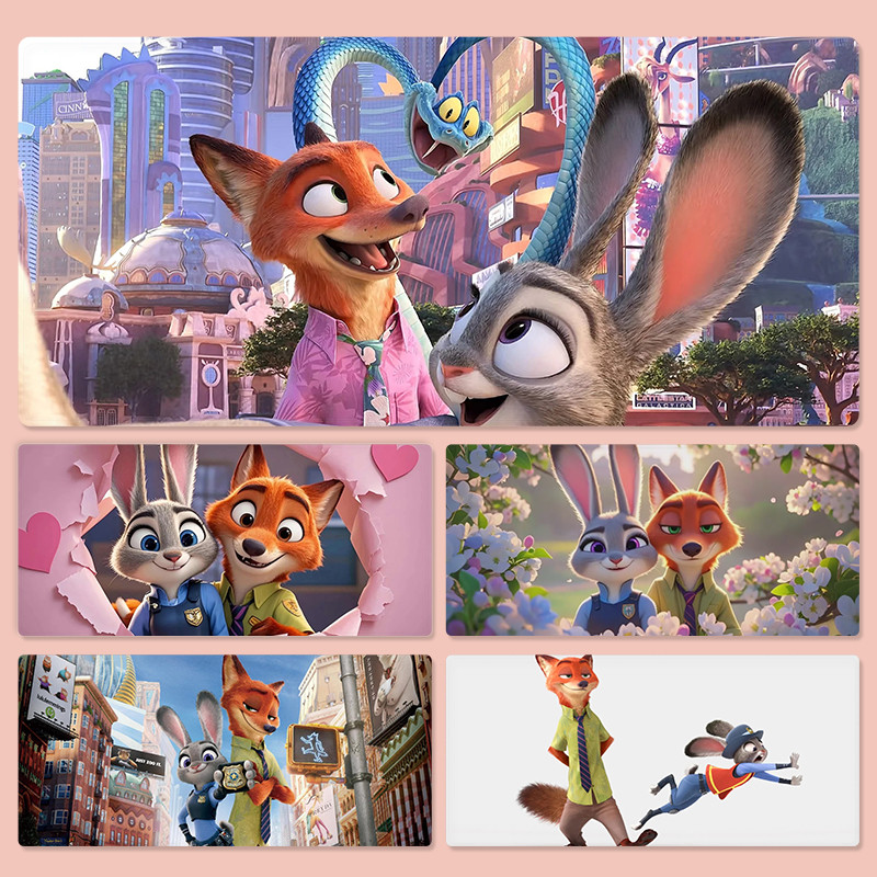 Zootopia แผ่นรองเมาส์ขนาดใหญ่อะนิเมะ Judy Hopps โต๊ะคอมพิวเตอร์ 90x40 ซม.Nick Wilde แผ่นรองเมาส์เกมการ์ตูน