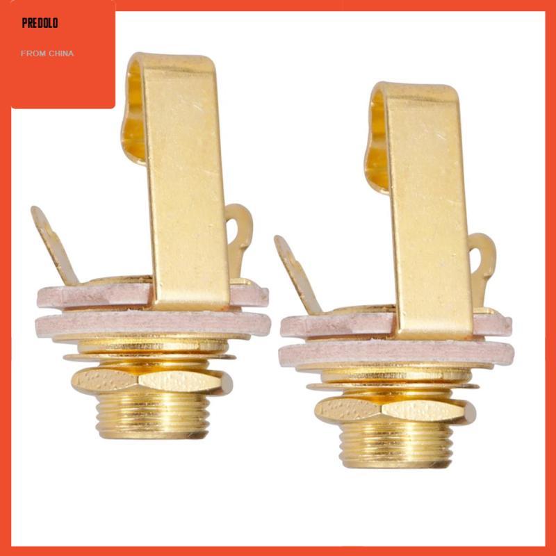 [Predolo] Instrument Accs 1/4" Jack Guitar Socket Plug Output for Guitar Pickup Silver