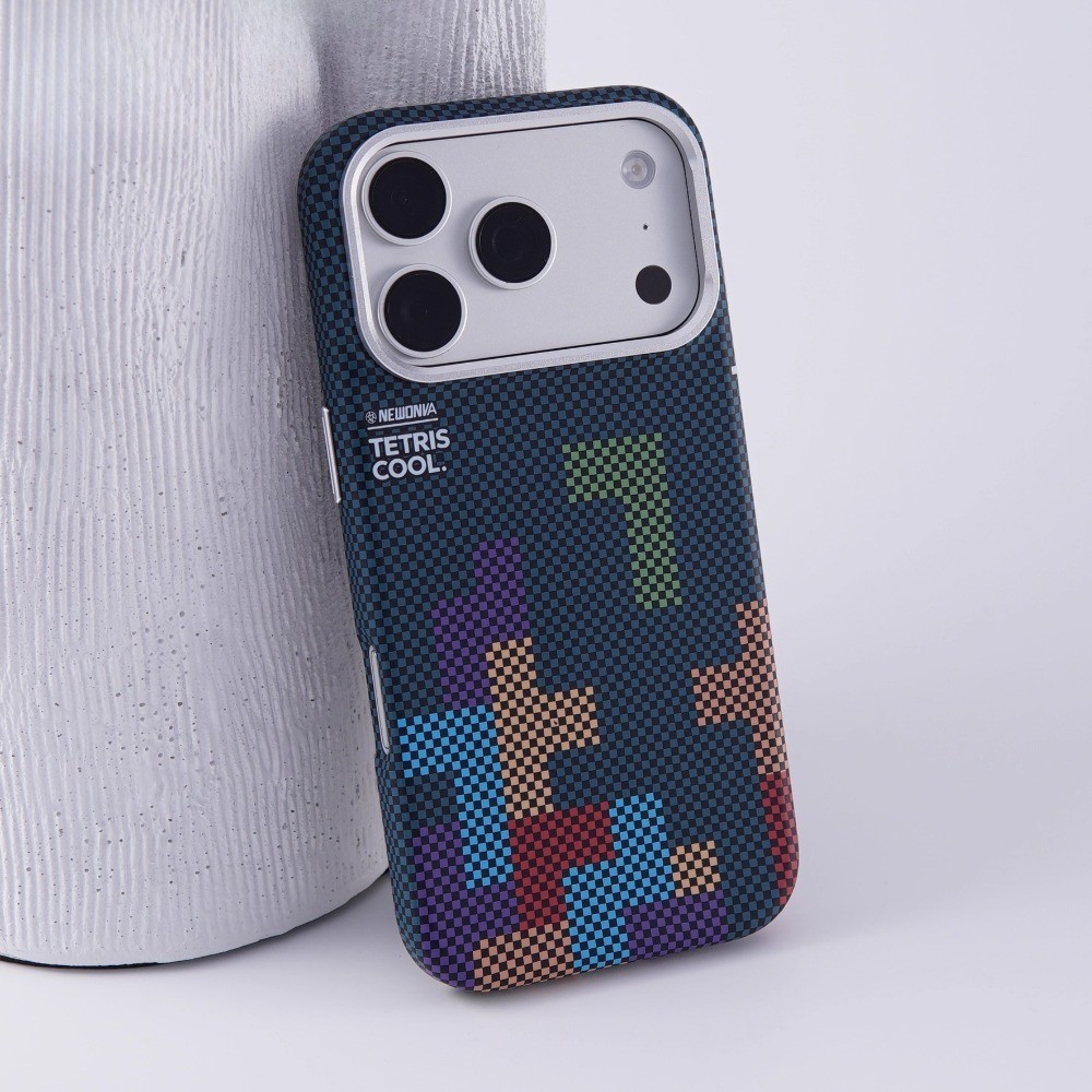 HOCE Tetris รูปแบบคาร์บอนไฟเบอร์เคสโทรศัพท์แม่เหล็กสําหรับ iPhone 17 16 15 14 Pro Max 13 กรอบโลหะกันกระแทกปกแข็ง
