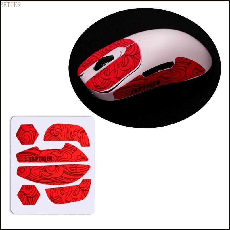 BETT Esports Tiger Mouse Skin Mouse Skates สติกเกอร์ด้านข้างกันเหงื่อ Grip Tape สําหรับ VAXEE NP-01S